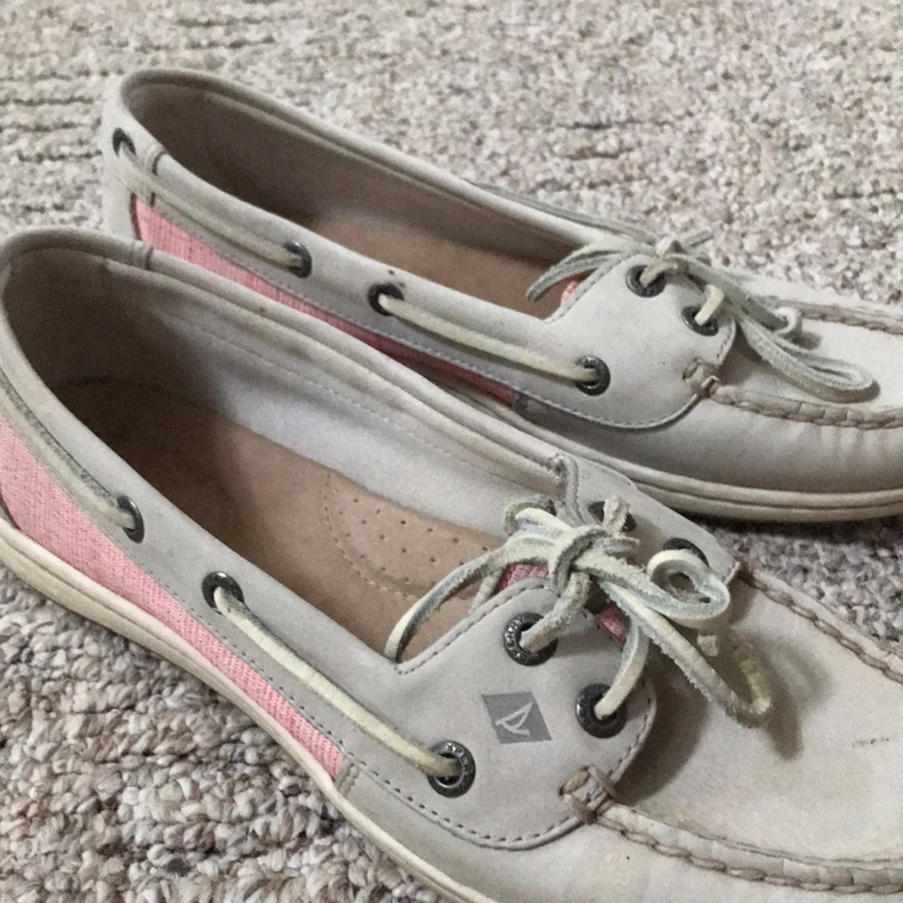 Pink and Gray Sperry Boat Shoes